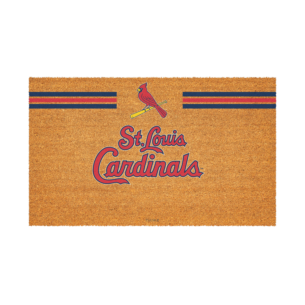 St Louis Cardinals Personalized Mat, Natural Coir with Color Logo, 30" x 18"