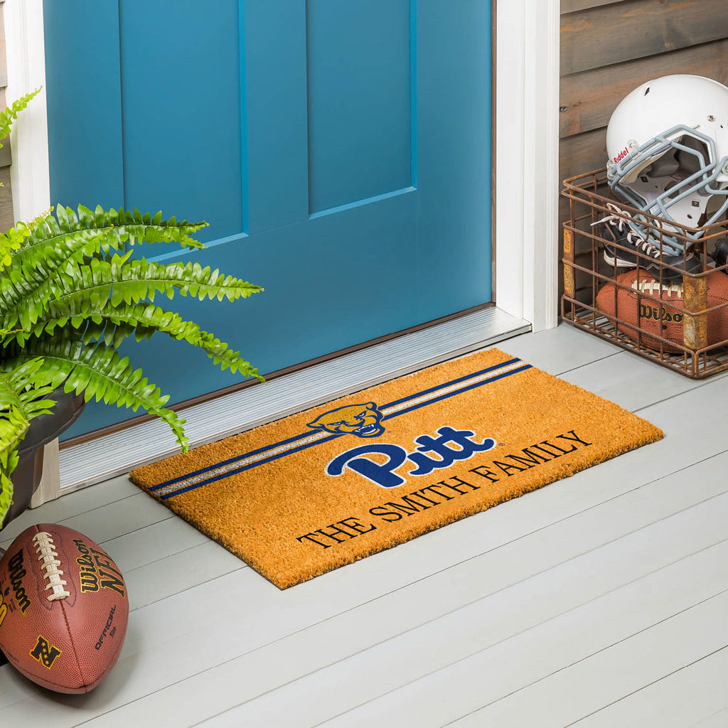 University of Pittsburgh Personalized Mat, Natural Coir with Color Logo, 30" x 18", Slide 10 of 15