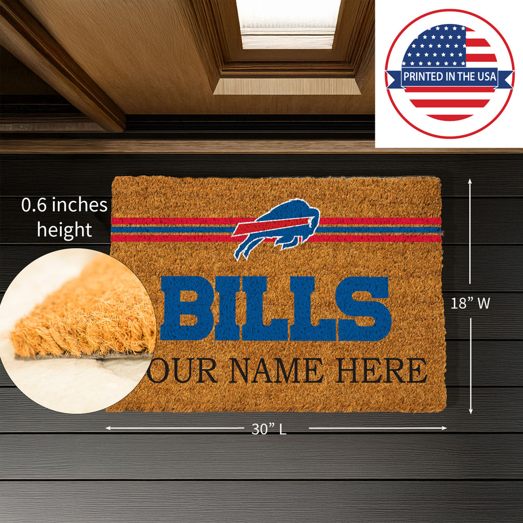 Buffalo Bills Personalized Mat, Natural Coir with Color Logo, 30" x 18", Slide 3 of 15