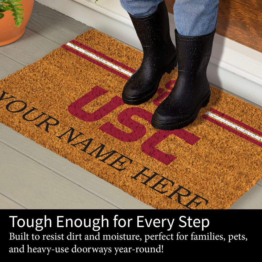University of Southern California Personalized Mat, Natural Coir with Color Logo, 30" x 18", Slide 8 of 15