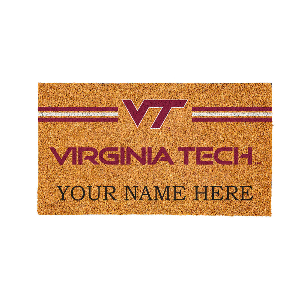 Virginia Tech Personalized Mat, Natural Coir with Color Logo, 30" x 18", Slide 12 of 15