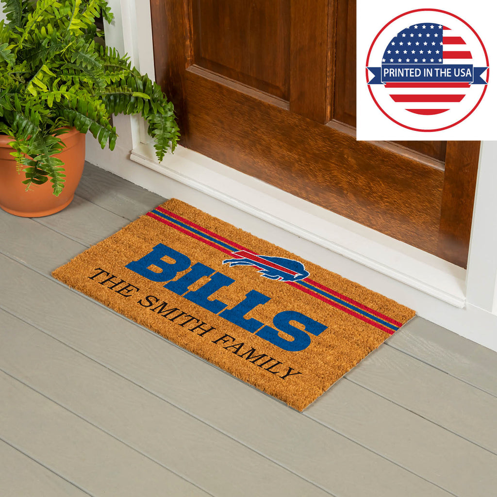 Buffalo Bills Personalized Mat, Natural Coir with Color Logo, 30" x 18", Slide 10 of 15