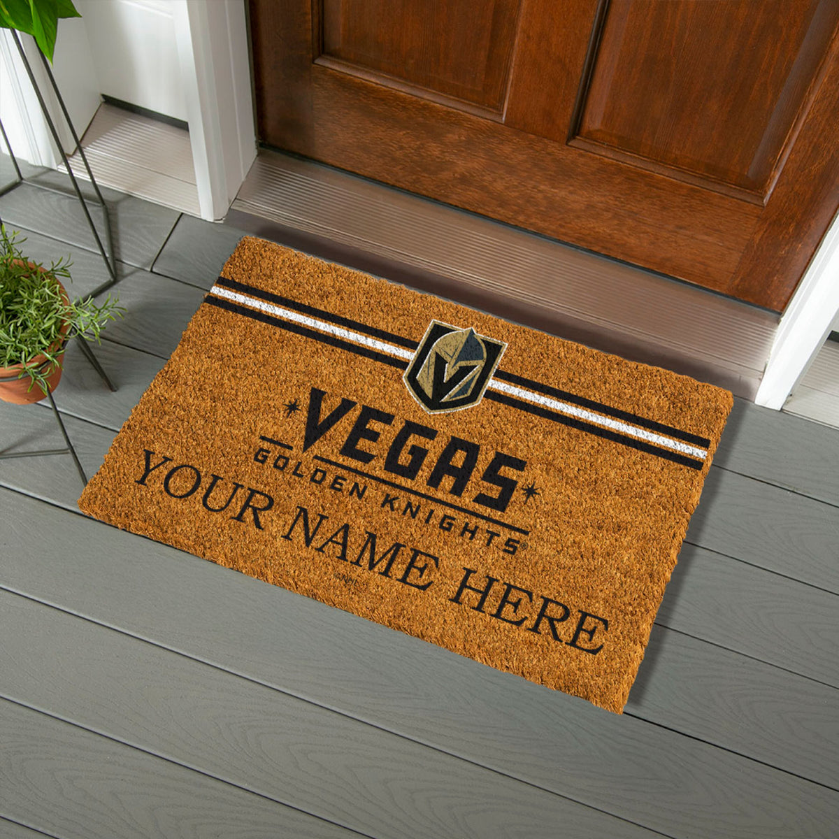 Vegas Golden Knights Personalized Mat, Natural Coir with Color Logo, 30" x 18", Slide 3 of 15
