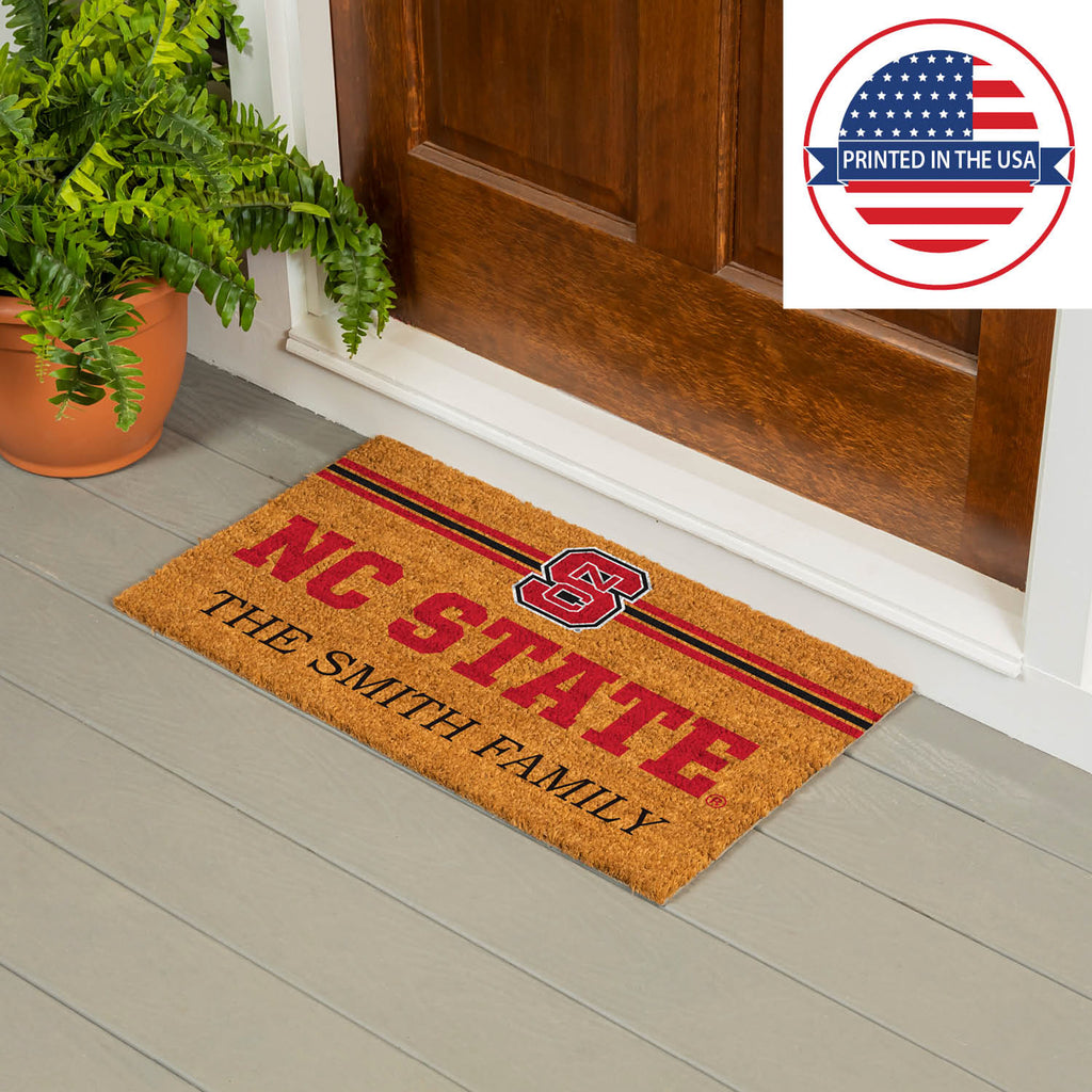 North Carolina State University Personalized Mat, Natural Coir with Color Logo, 30" x 18", Slide 9 of 15