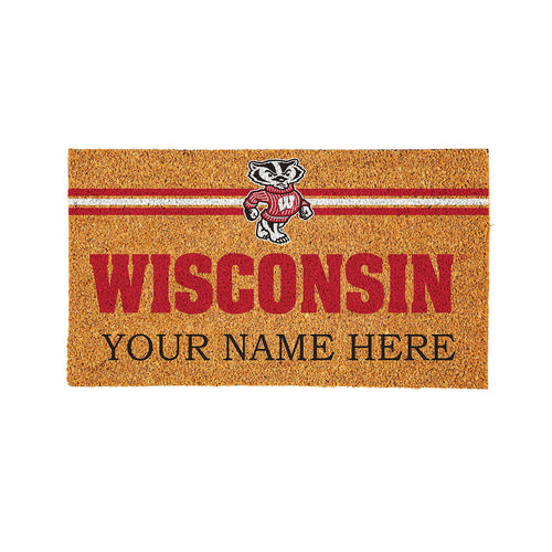 University of Wisconsin-Madison Personalized Mat, Natural Coir with Color Logo, 30" x 18"