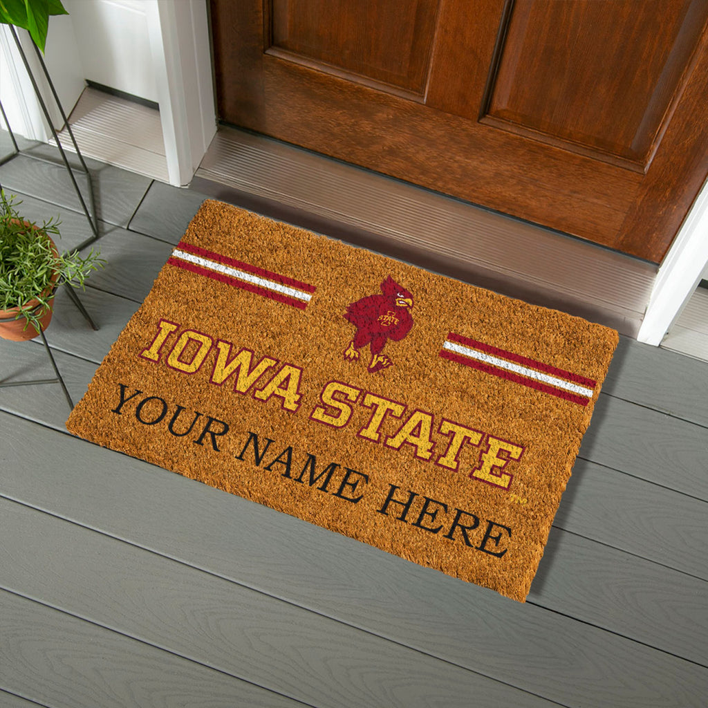 Iowa State University Personalized Mat, Natural Coir with Color Logo, 30" x 18", Slide 4 of 15