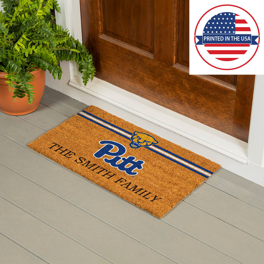University of Pittsburgh Personalized Mat, Natural Coir with Color Logo, 30" x 18", Slide 15 of 15