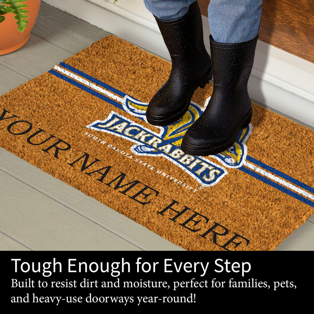 South Dakota State University Personalized Mat, Natural Coir with Color Logo, 30" x 18", Slide 8 of 15