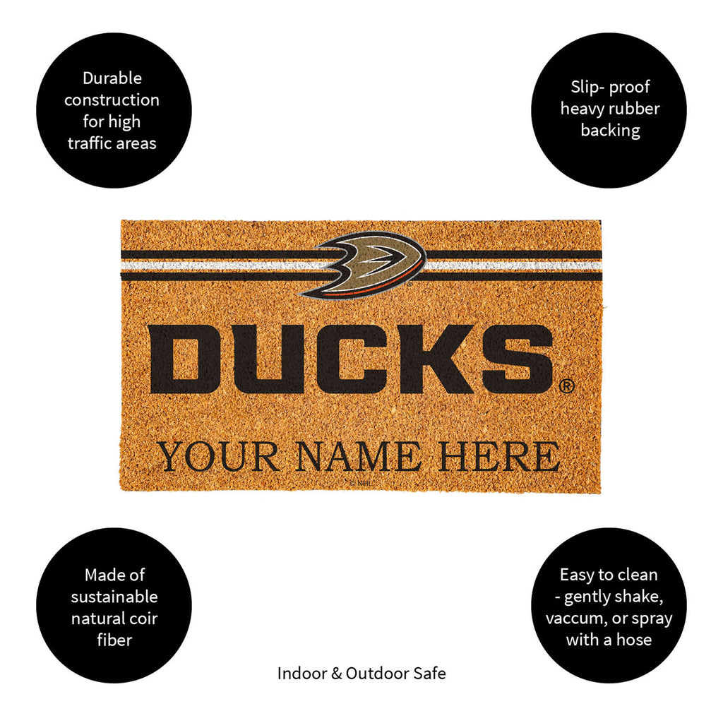 Anaheim Ducks Personalized Mat, Natural Coir with Color Logo, Slide 14 of 15