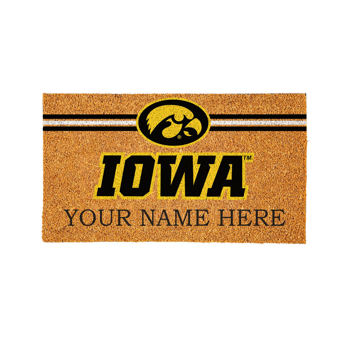 University of Iowa Personalized Mat, Natural Coir with Color Logo, 30" x 18", Slide 14 of 15