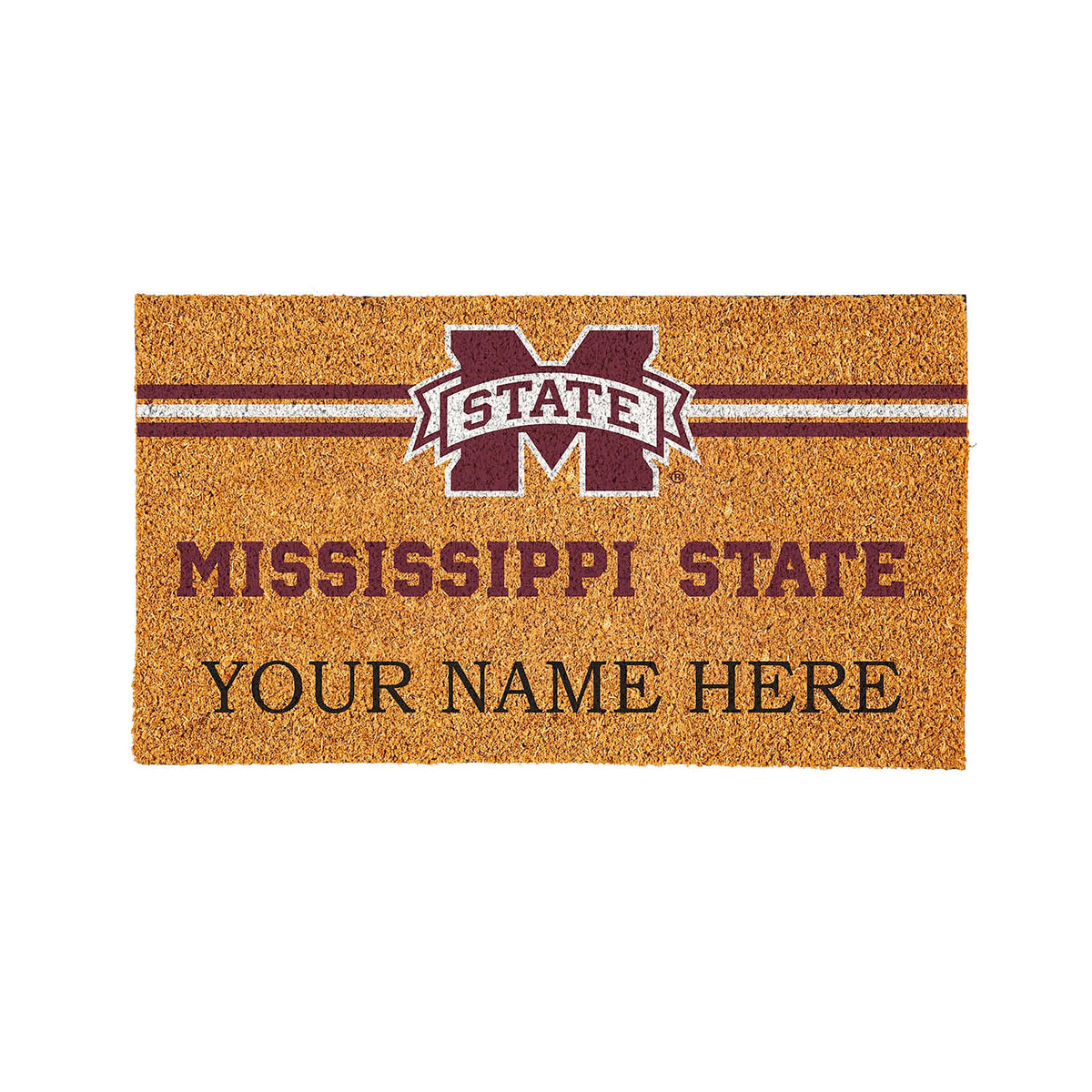 Mississippi State University Personalized Mat, Natural Coir with Color Logo, 30" x 18"
