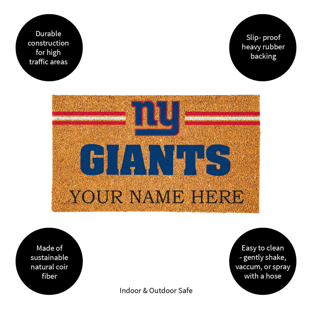 New York Giants Personalized Mat, Natural Coir with Color Logo, 30" x 18", Slide 12 of 15