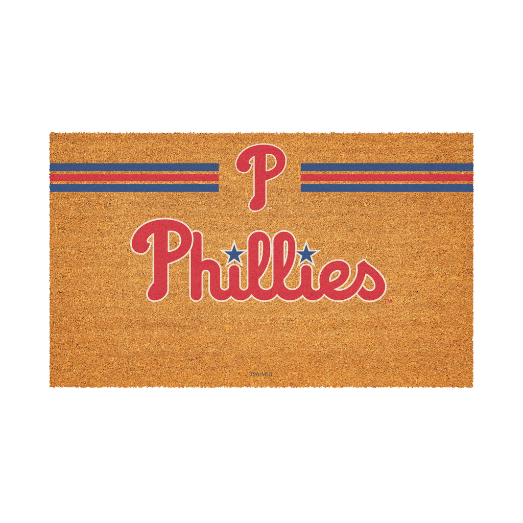 Philadelphia Phillies Personalized Mat, Natural Coir with Color Logo, 30" x 18", Slide 2 of 4
