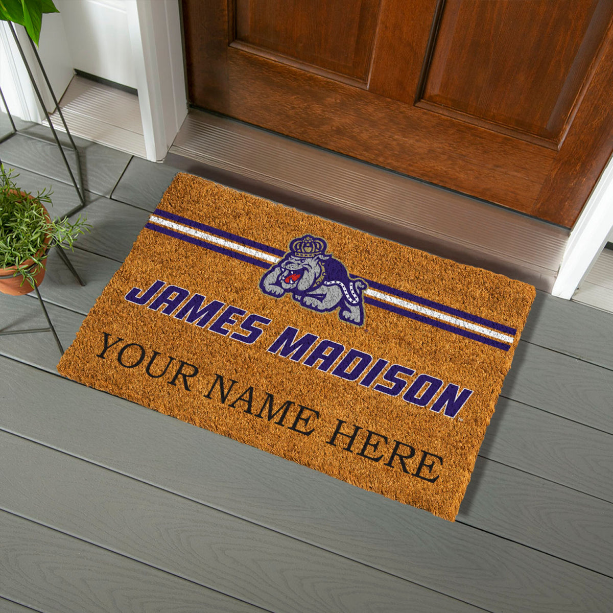 James Madison University Personalized Mat, Natural Coir with Color Logo, 30" x 18", Slide 6 of 15