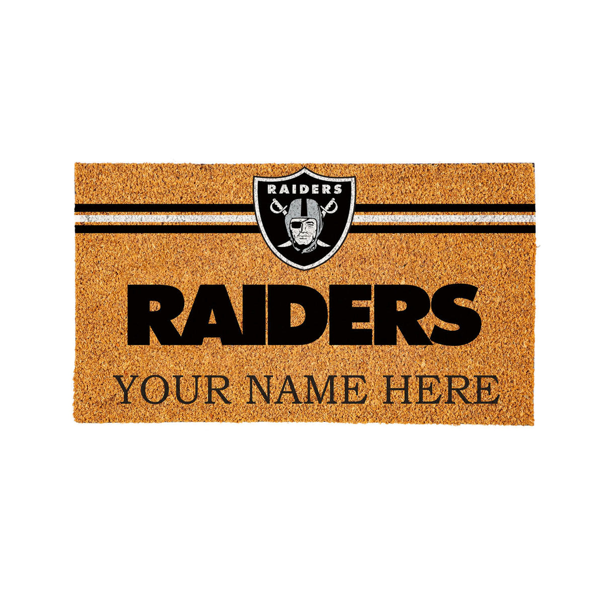 Las Vegas Raiders Personalized Mat, Natural Coir with Color Logo, 30" x 18", Slide 15 of 15