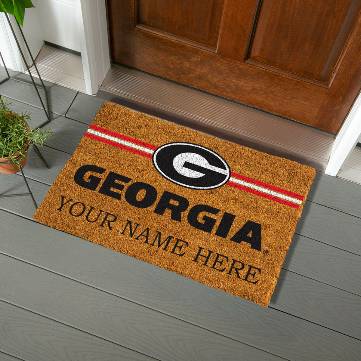 University of Georgia Personalized Mat, Natural Coir with Color Logo, 30" x 18", Slide 4 of 15