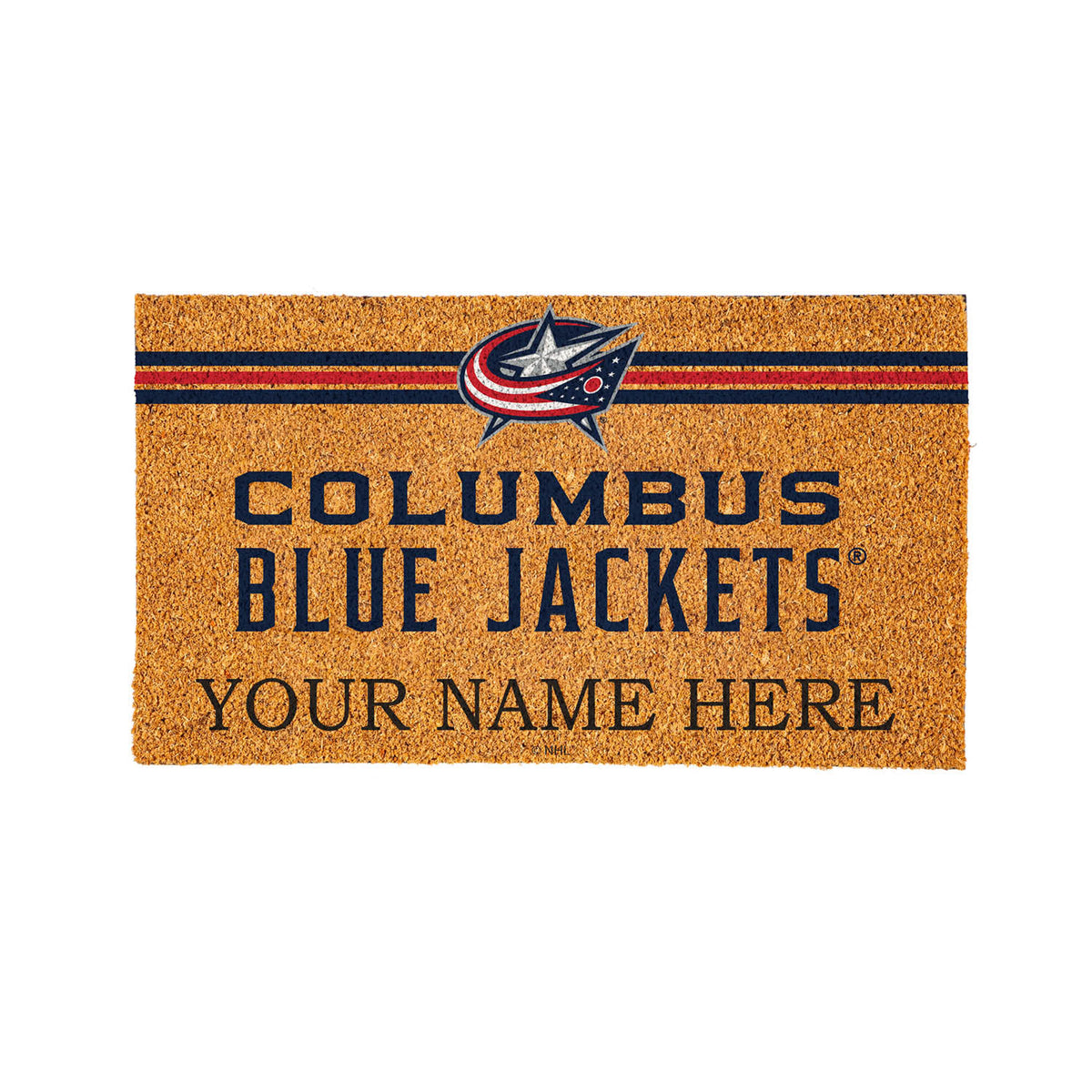 Columbus Blue Jackets Personalized Mat, Natural Coir with Color Logo, 30" x 18", Slide 14 of 15