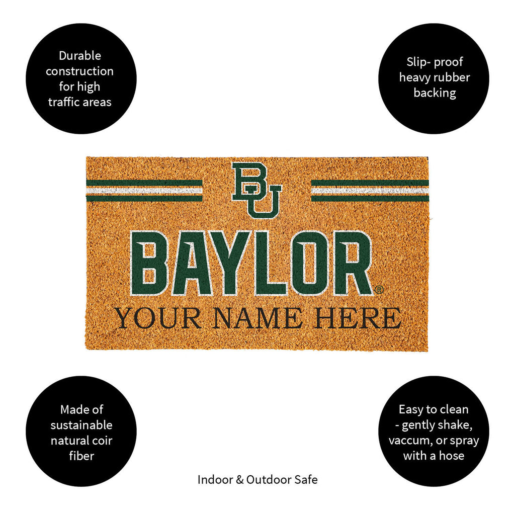 Baylor University Personalized Mat, Natural Coir with Color Logo, 30" x 18", Slide 10 of 16