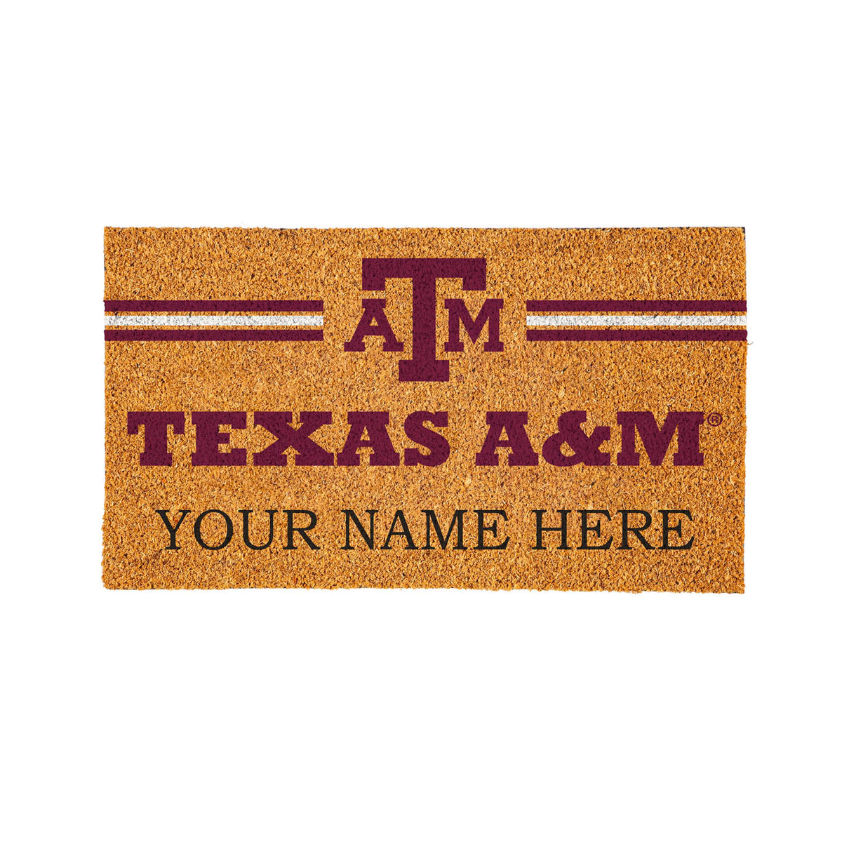 Texas A&M Personalized Mat, Natural Coir with Color Logo, 30" x 18", Slide 9 of 13