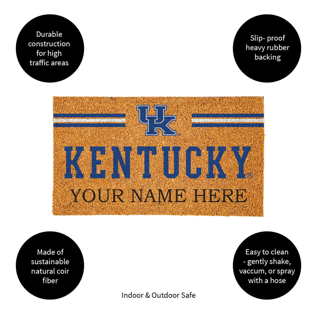 University of Kentucky Personalized Mat, Natural Coir with Color Logo, 30" x 18", Slide 12 of 15