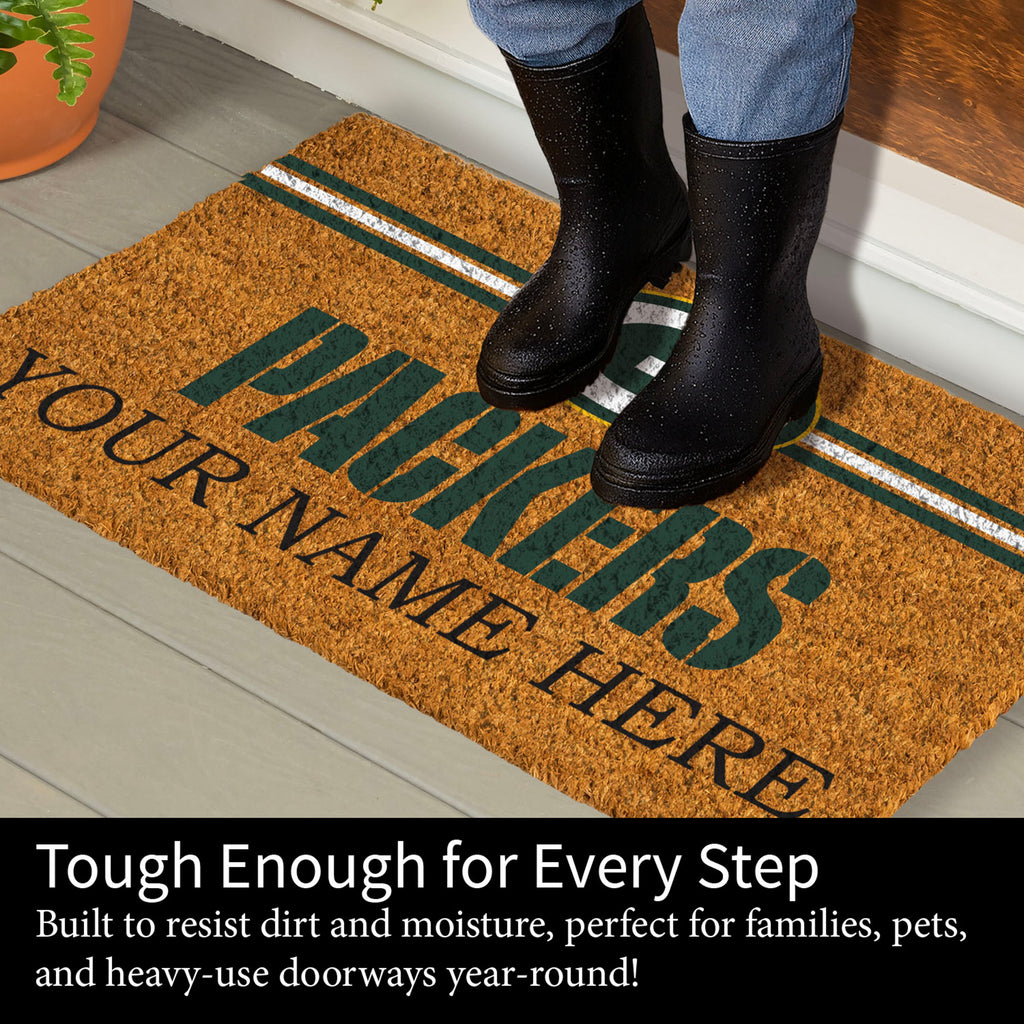 Green Bay Packers Personalized Mat, Natural Coir with Color Logo, 30" x 18", Slide 8 of 15