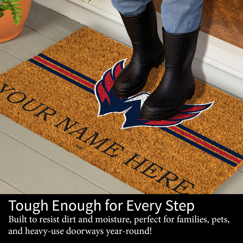 Washington Capitals Personalized Mat, Natural Coir with Color Logo, 30" x 18", Slide 7 of 15