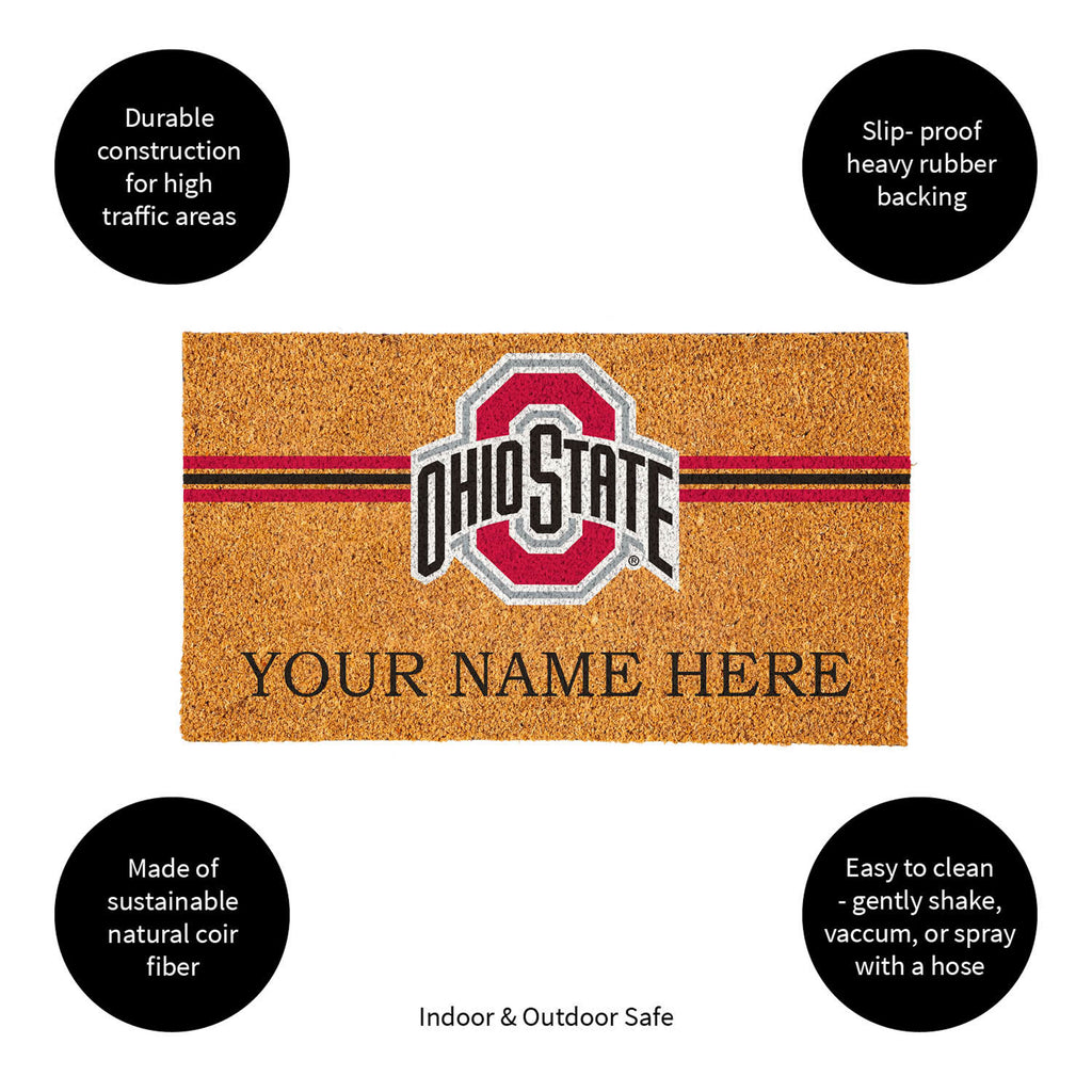 Ohio State University Personalized Mat, Natural Coir with Color Logo, 30" x 18", Slide 12 of 15