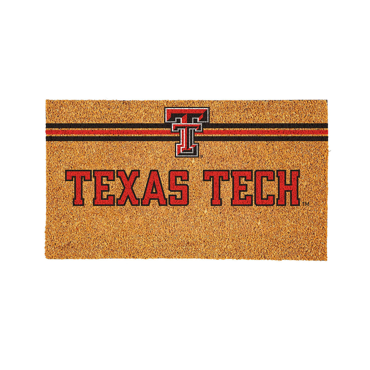 Texas Tech University Personalized Mat, Natural Coir with Color Logo, 30" x 18", Slide 7 of 7