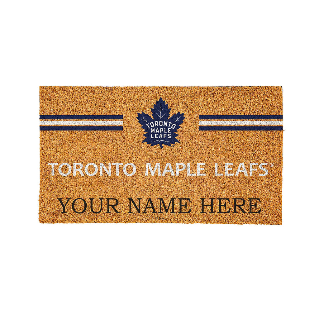Toronto Maple Leafs Personalized Mat, Natural Coir with Color Logo, 30" x 18"