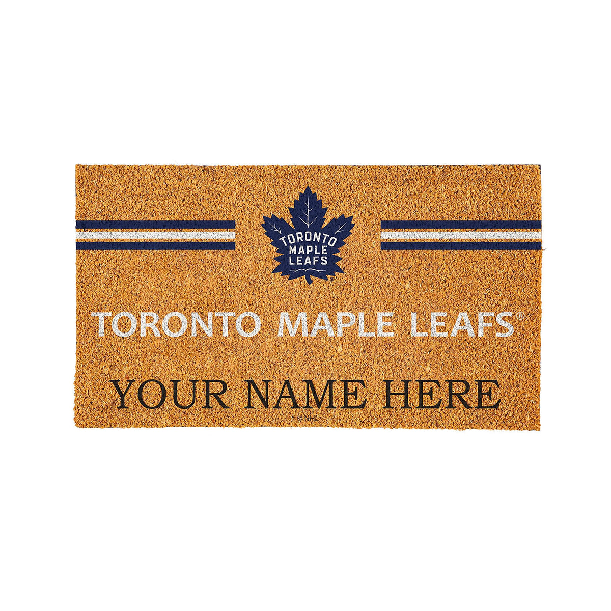 Toronto Maple Leafs Personalized Mat, Natural Coir with Color Logo, 30" x 18"