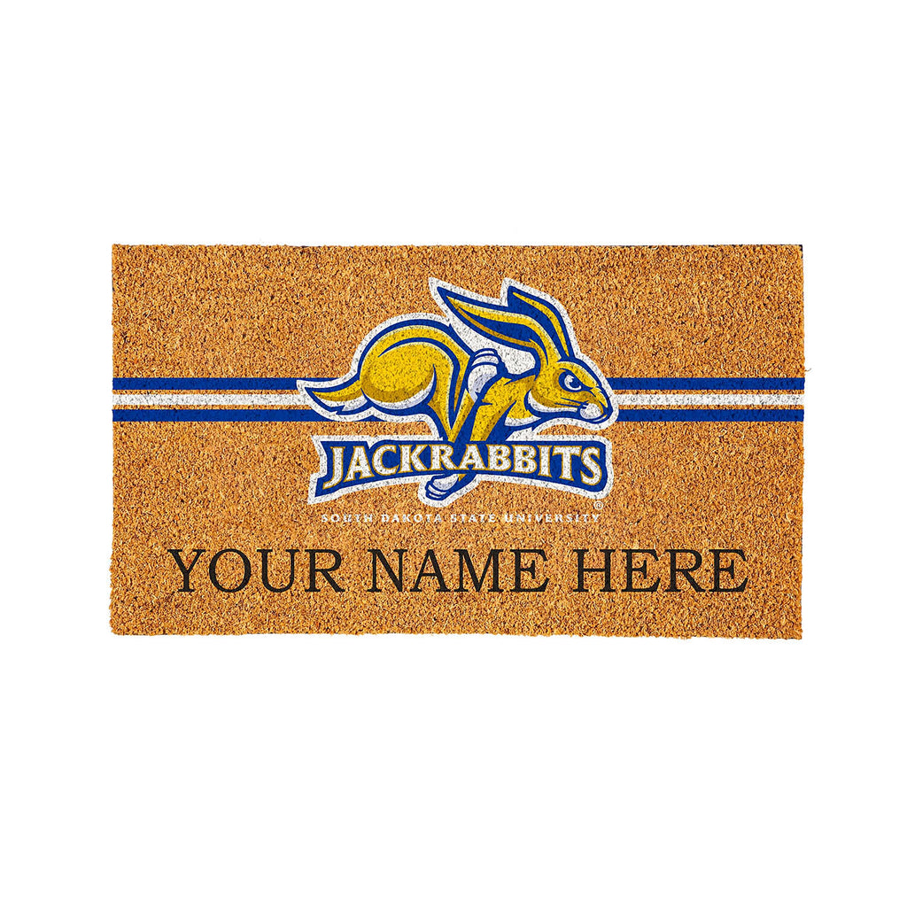 South Dakota State University Personalized Mat, Natural Coir with Color Logo, 30" x 18"