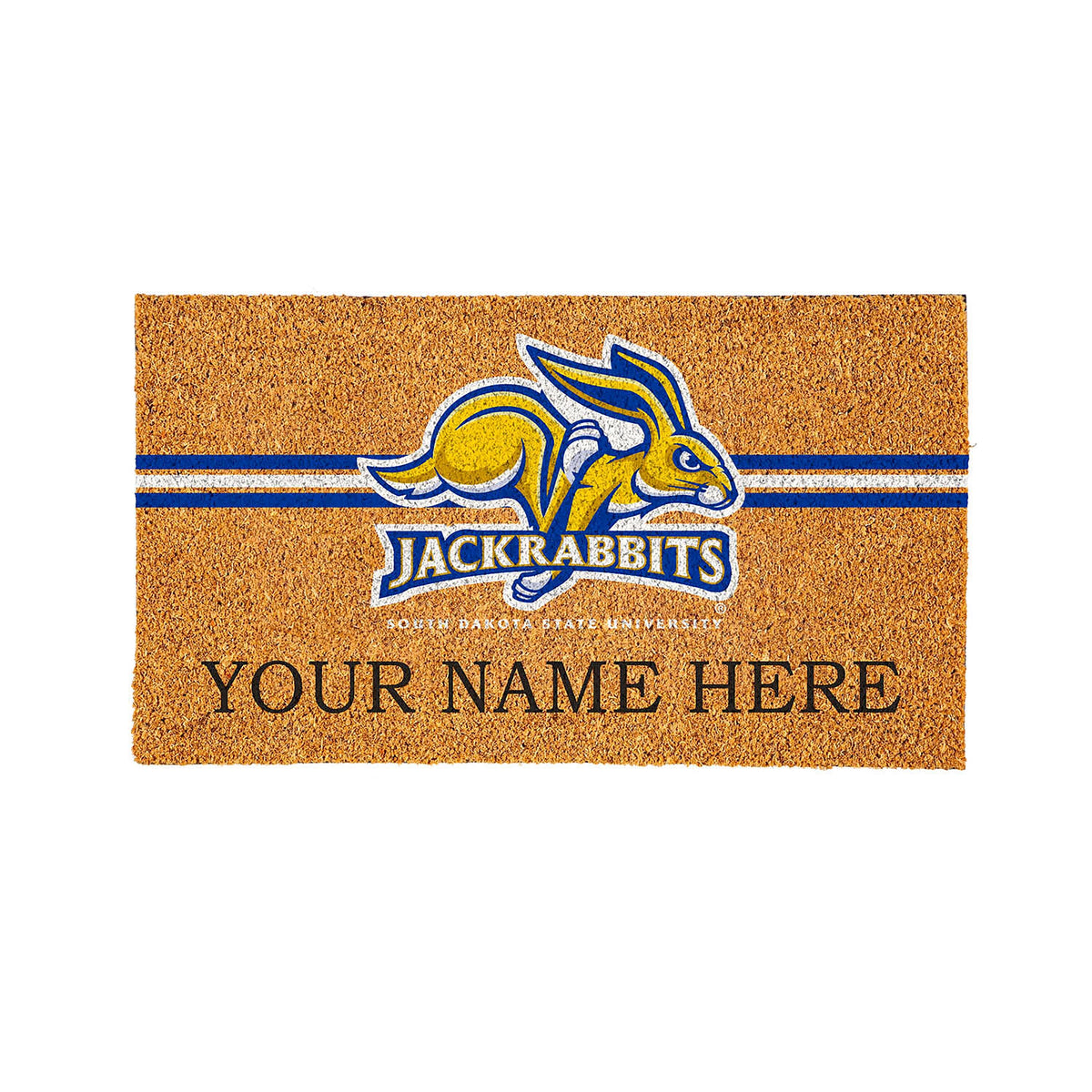 South Dakota State University Personalized Mat, Natural Coir with Color Logo, 30" x 18"