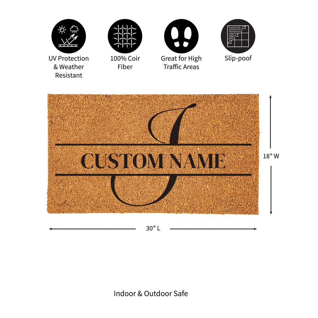 Modern Personalized Monogram Coir Mat 18"x30", Slide 36 of 40