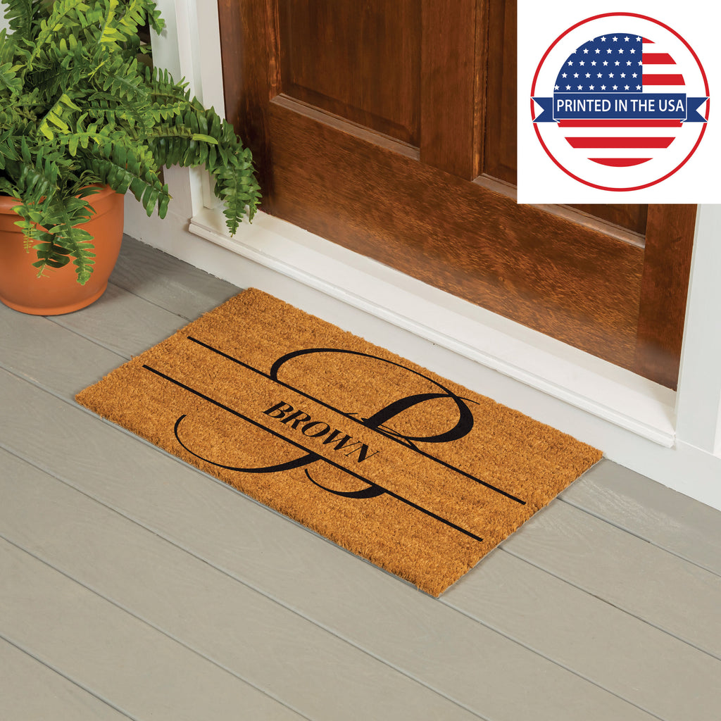 Modern Personalized Monogram Coir Mat 18"x30", Slide 3 of 40
