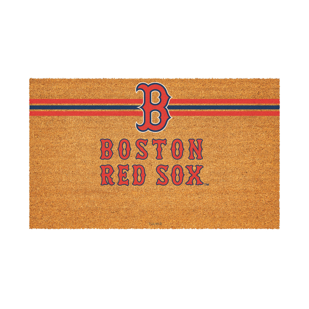 Boston Red Sox Personalized Mat, Natural Coir with Color Logo, 30" x 18", Slide 2 of 4