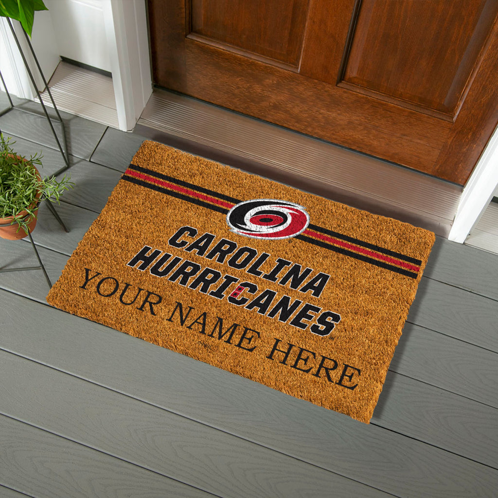 Carolina Hurricanes Personalized Mat, Natural Coir with Color Logo, 30" x 18", Slide 5 of 15