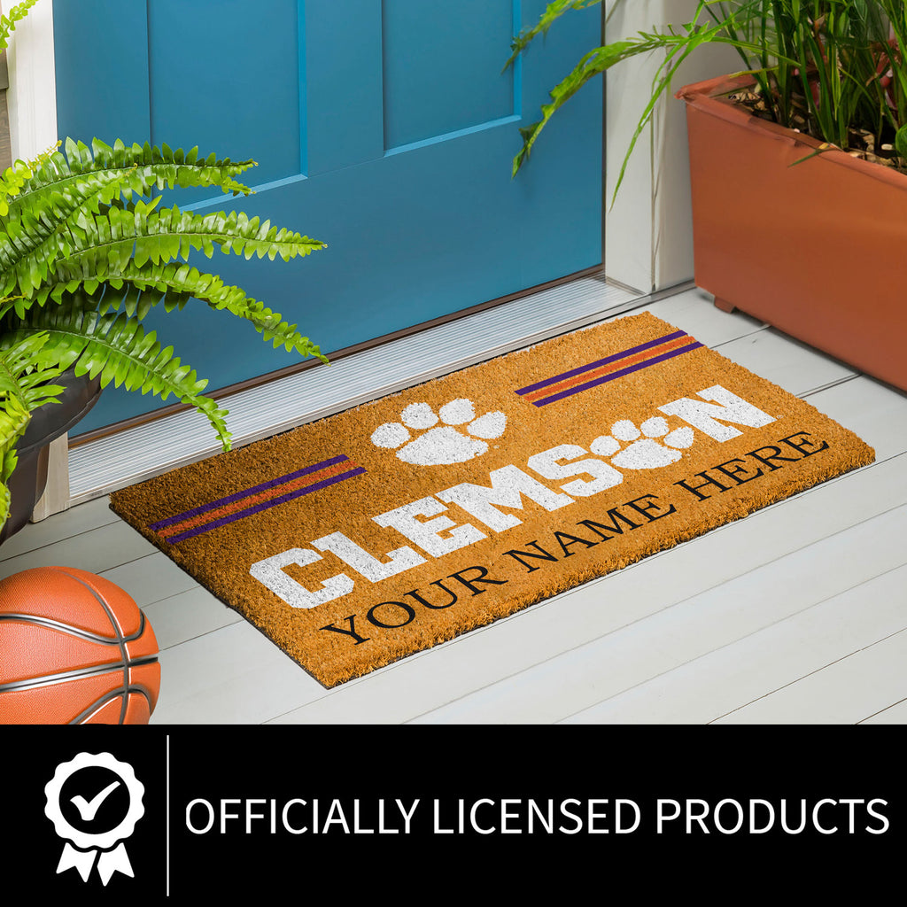 Clemson University Personalized Mat, Natural Coir with Color Logo, 30" x 18", Slide 8 of 15