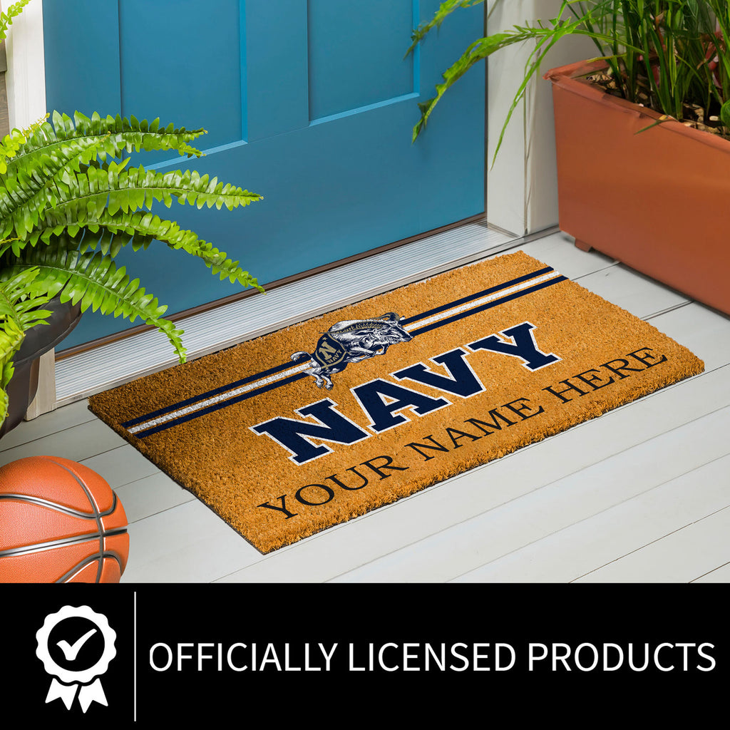 US Naval Academy Personalized Mat, Natural Coir with Color Logo, 30" x 18", Slide 3 of 15