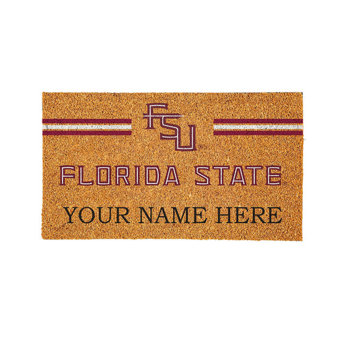 Florida State University Personalized Mat, Natural Coir with Color Logo, 30" x 18"