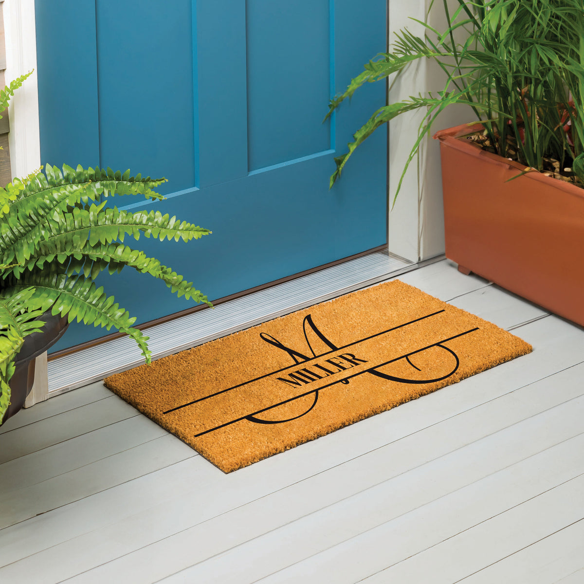 Modern Personalized Monogram Coir Mat 18"x30", Slide 40 of 40