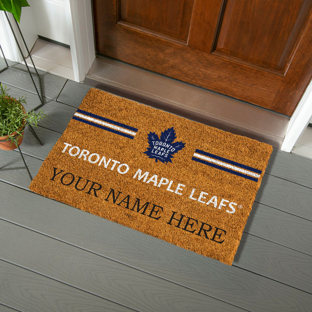 Toronto Maple Leafs Personalized Mat, Natural Coir with Color Logo, 30" x 18", Slide 3 of 15