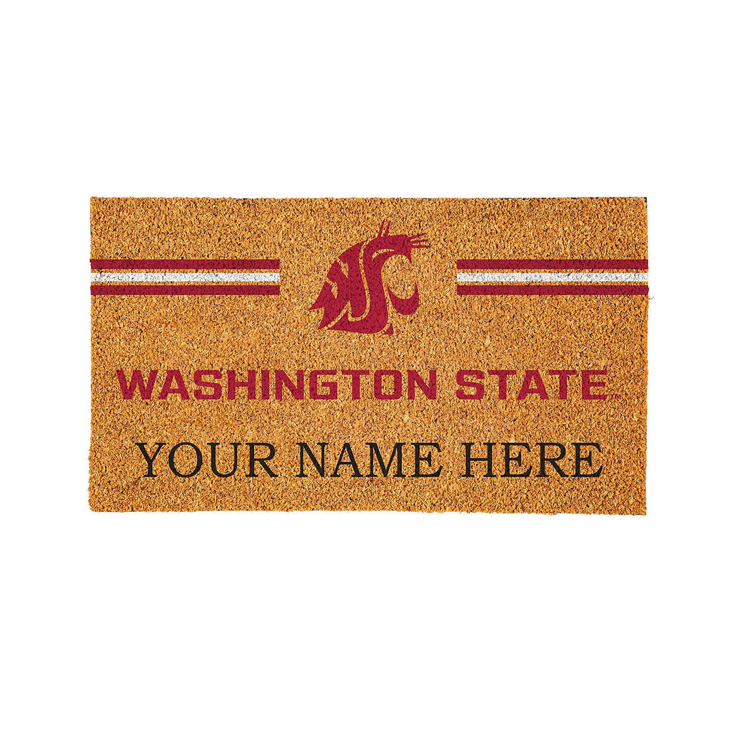 Washington State University Personalized Mat, Natural Coir with Color Logo, 30" x 18"