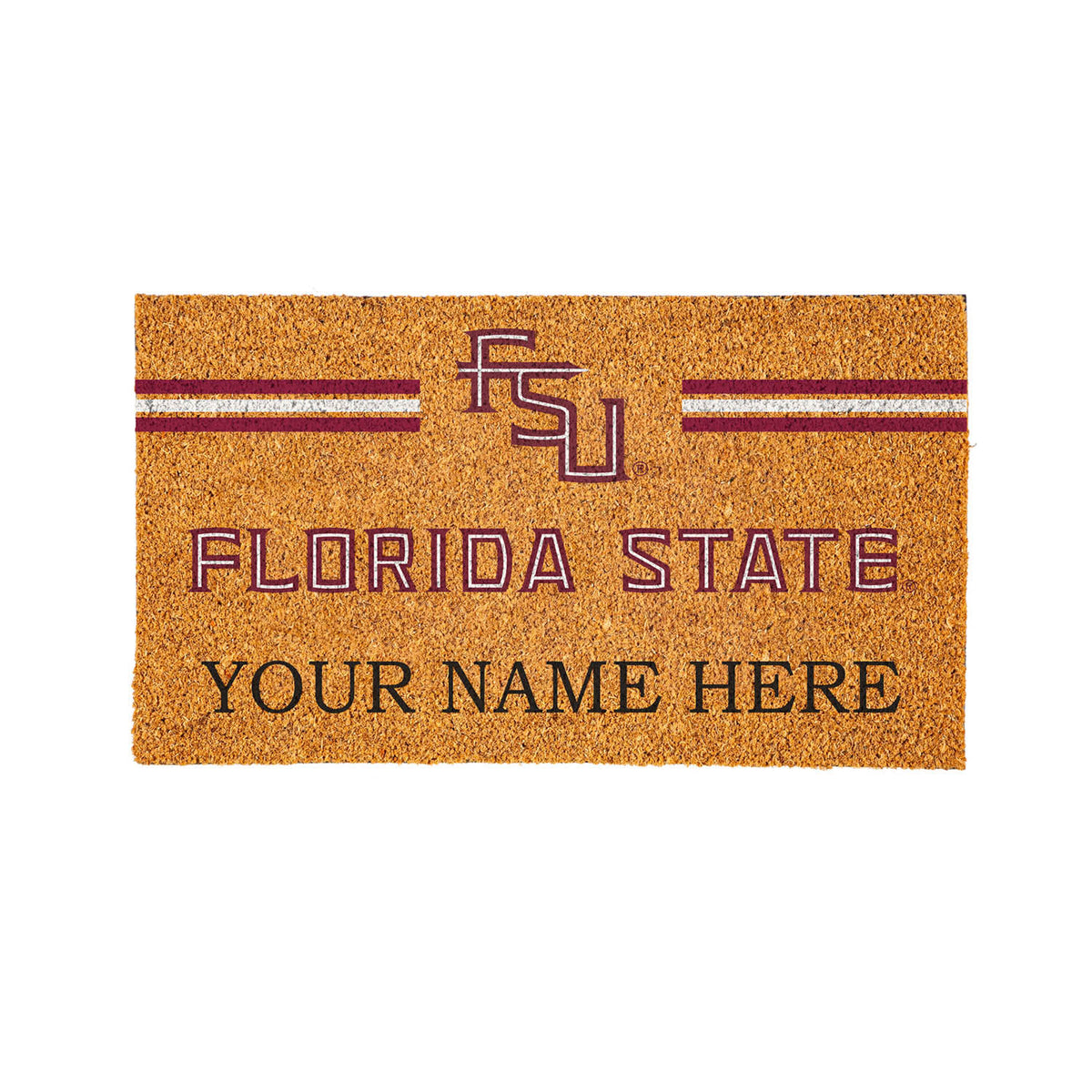 Florida State University Personalized Mat, Natural Coir with Color Logo, 30" x 18", Slide 13 of 15