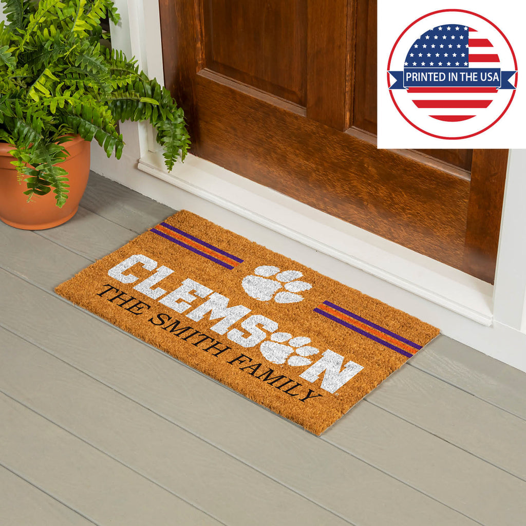 Clemson University Personalized Mat, Natural Coir with Color Logo, 30" x 18", Slide 14 of 15