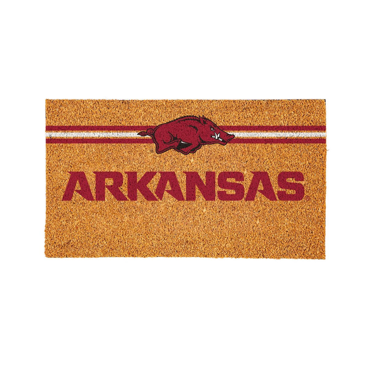 University of Arkansas Personalized Mat, Natural Coir with Color Logo, 30" x 18", Slide 13 of 15