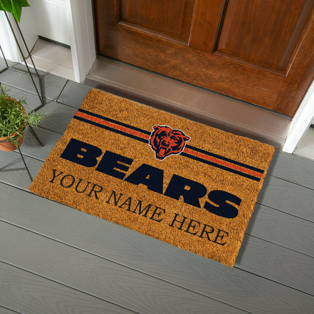 Chicago Bears Personalized Mat, Natural Coir with Color Logo, 30" x 18", Slide 5 of 15