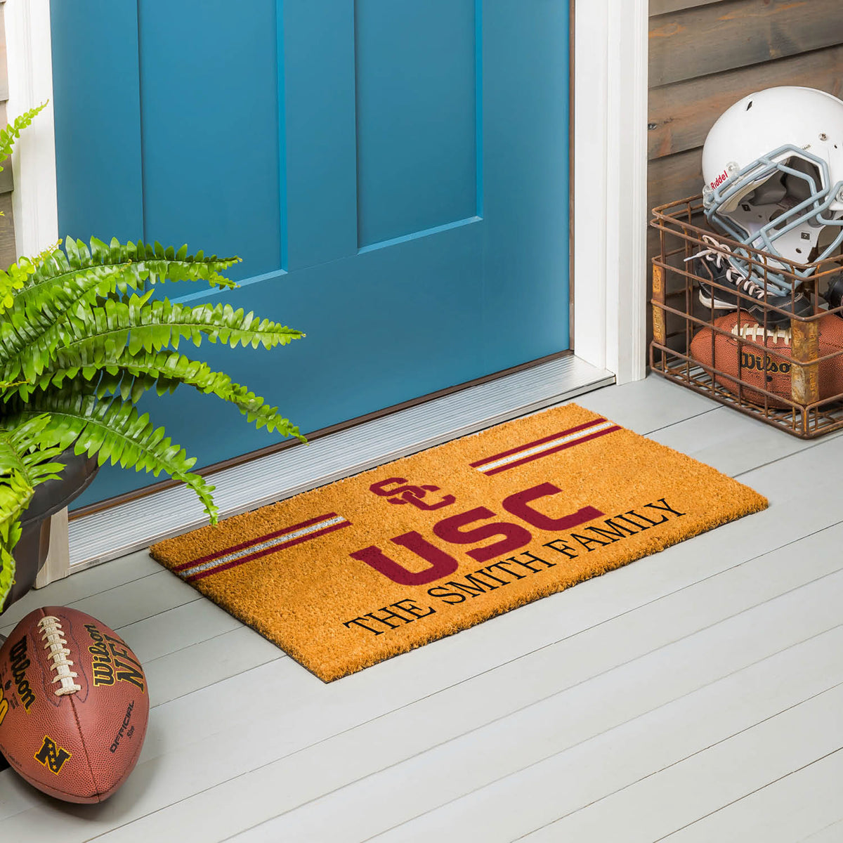 University of Southern California Personalized Mat, Natural Coir with Color Logo, 30" x 18", Slide 9 of 15