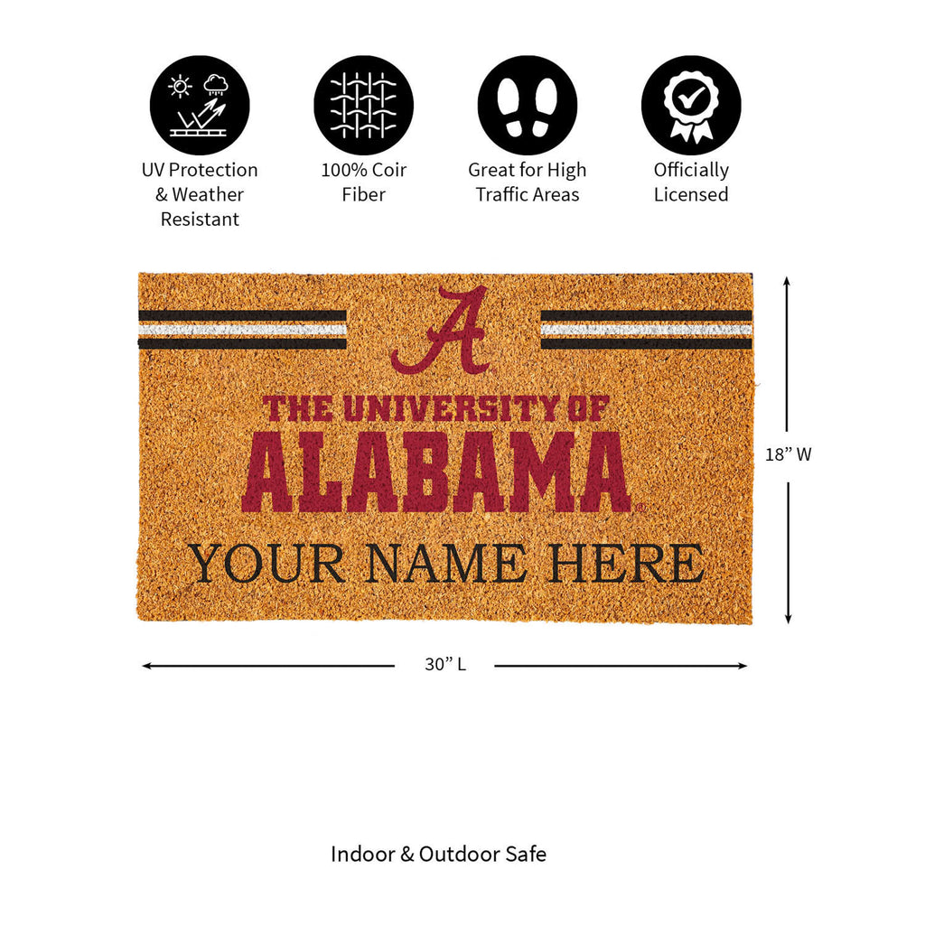University of Alabama Personalized Mat, Natural Coir with Color Logo, 30" x 18", Slide 9 of 15