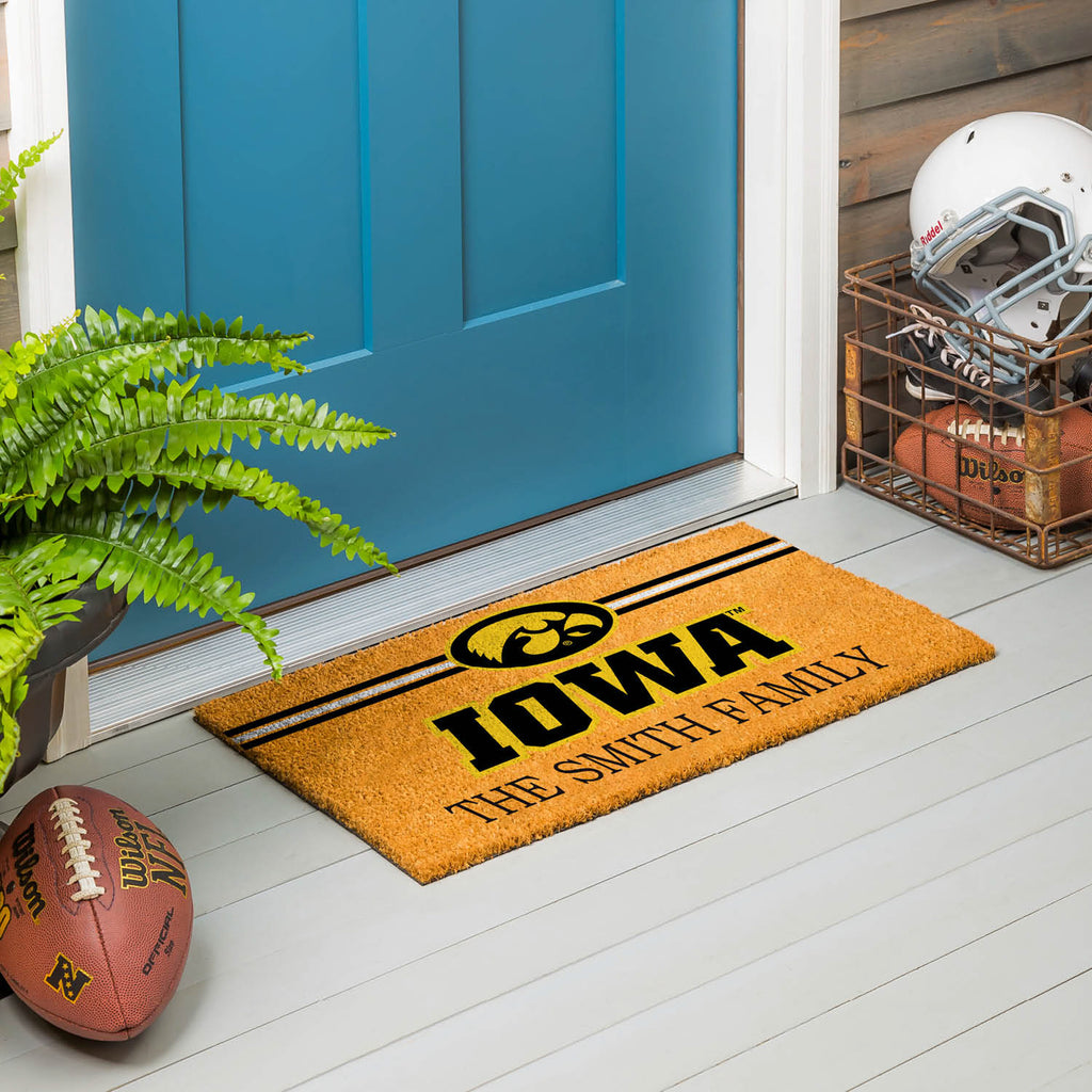 University of Iowa Personalized Mat, Natural Coir with Color Logo, 30" x 18", Slide 11 of 15