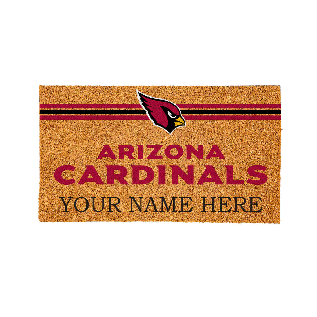 Arizona Cardinals Personalized Natural Coir Mat with Color Logo, 30" x 18", Slide 10 of 15